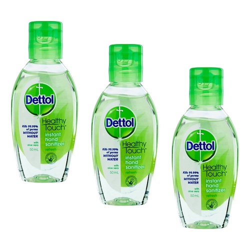 Dettol Healthy Touch Instant Hand Sanitiser Aloe Vera 50mL Pack of 3