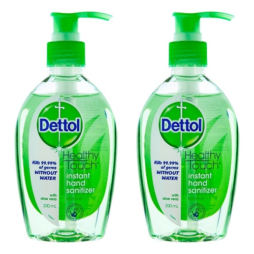 Dettol Healthy Touch Instant Hand Sanitiser Aloe Vera 200mL Pack of 2