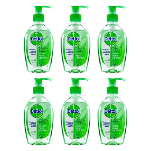 Dettol Healthy Touch Instant Hand Sanitiser Aloe Vera 200mL Pack of 6