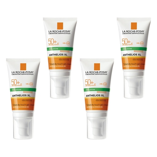 La Roche-Posay Anthelios XL Anti-Shine Dry Touch Tinted SPF50+ 50mL Pack of 4