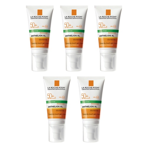 La Roche-Posay Anthelios XL Anti-Shine Dry Touch Tinted SPF50+ 50mL Pack of 5