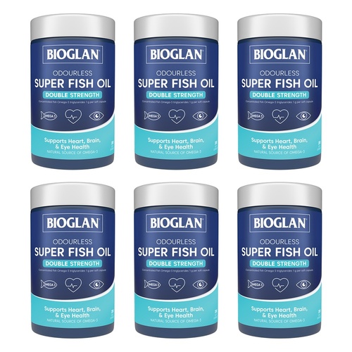 Bioglan Odourless Super Fish Oil Double Strength 200 Capsules Pack of 6