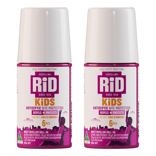 RID KiDS Antiseptic Bite Protection Roll-On 50mL Pack of 2