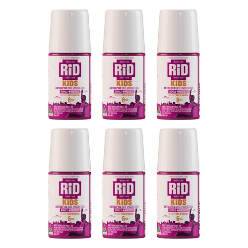 RID KiDS Antiseptic Bite Protection Roll-On 50mL Pack of 6