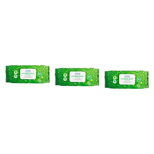 Ocean Healthcare Hygienic Health Wipes 50 Pack Bundle of 3