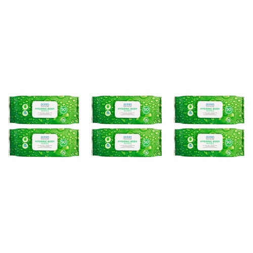 Ocean Healthcare Hygienic Health Wipes 50 Pack Bundle of 6