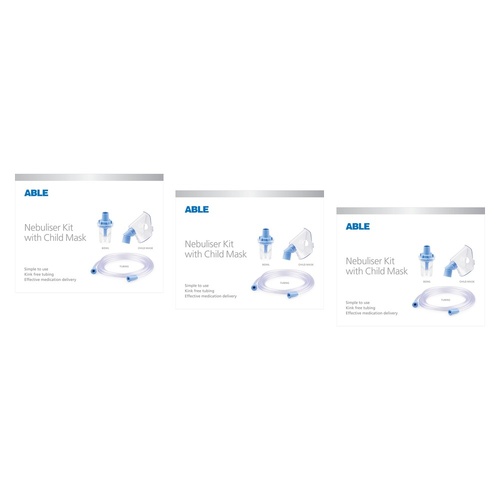 Able Nebuliser Kit with Child Mask Pack of 3