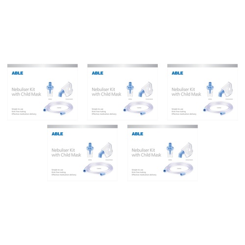 Able Nebuliser Kit with Child Mask Pack of 5