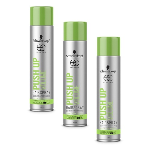Schwarzkopf Extra Care Push Up Volume Hairspray 250g Pack of 3