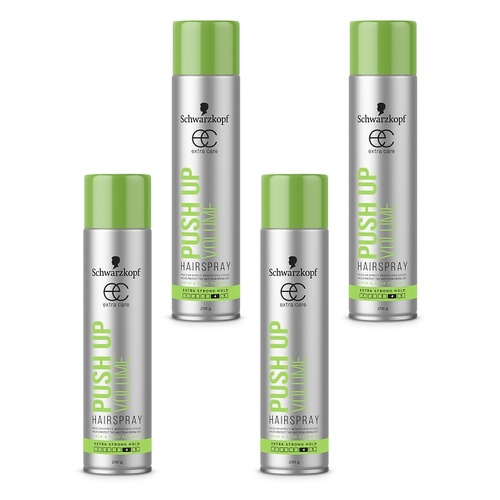 Schwarzkopf Extra Care Push Up Volume Hairspray 250g Pack of 4