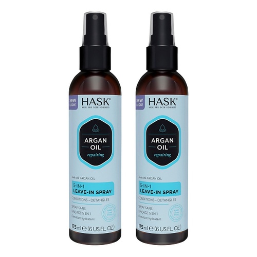 HASK Argan Oil Repairing 5-in-1 Leave-In Spray 175mL Pack of 2