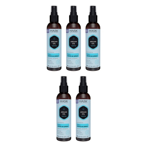 HASK Argan Oil Repairing 5-in-1 Leave-In Spray 175mL Pack of 5