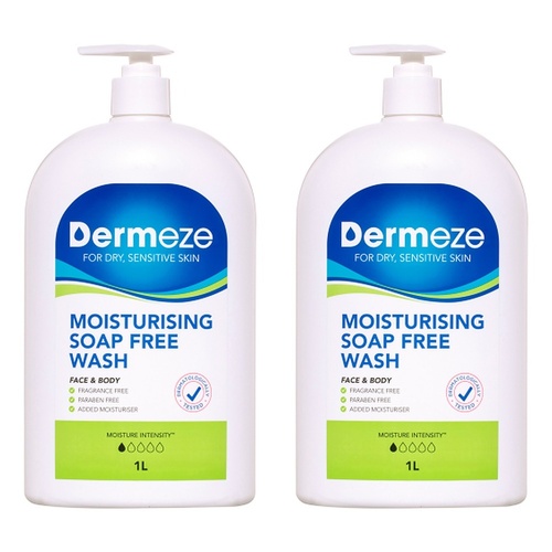 Dermeze Moisturising Soap Free Wash 1 L Pack of 2