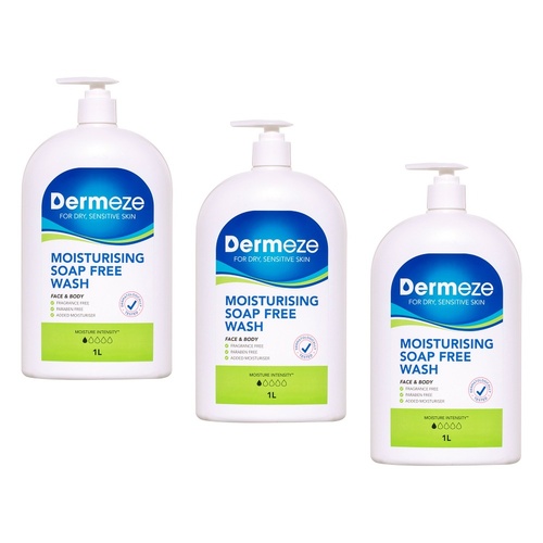 Dermeze Moisturising Soap Free Wash 1 L Pack of 3