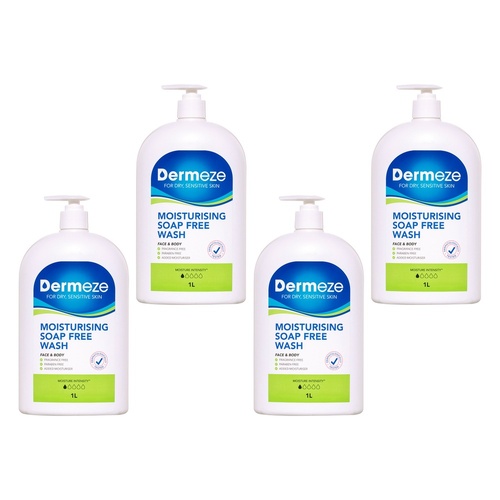Dermeze Moisturising Soap Free Wash 1 L Pack of 4
