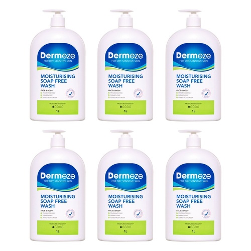 Dermeze Moisturising Soap Free Wash 1 L Pack of 6