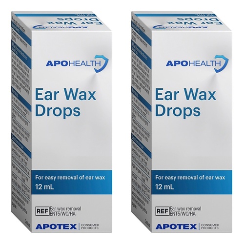 Apo Health Ear Wax Drops 12mL Pack of 2