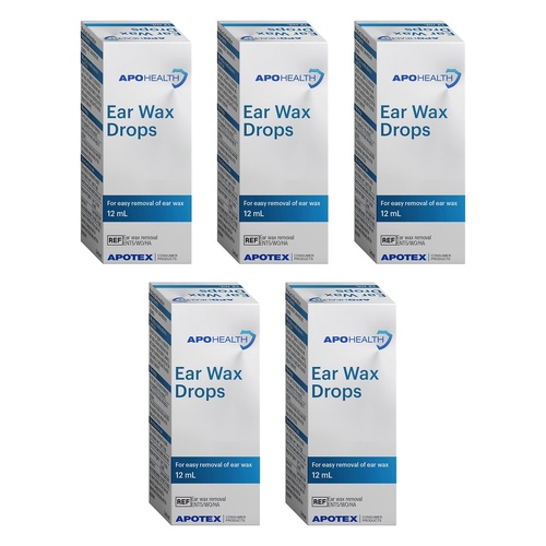 Apo Health Ear Wax Drops 12mL Pack of 5