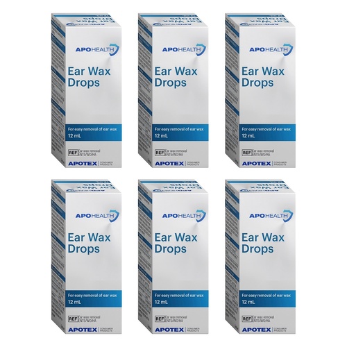 Apo Health Ear Wax Drops 12mL Pack of 6