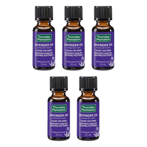Thursday Plantation Lavender Oil Calms the Mind 25mL Pack of 5