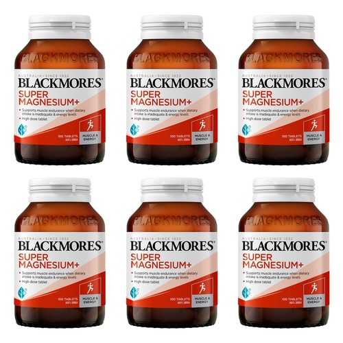 Blackmores Super Magnesium+ 100 Tablets Pack of 6