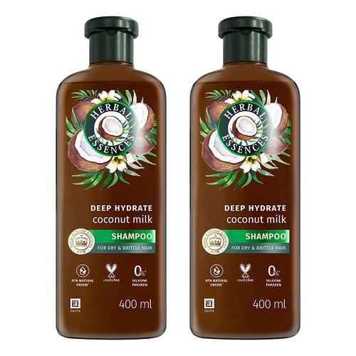 Herbal Essences Bio:Renew Deep Hydrate Coconut Milk Shampoo 400mL Pack of 2