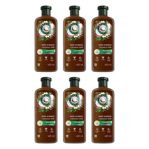 Herbal Essences Bio:Renew Deep Hydrate Coconut Milk Shampoo 400mL Pack of 6