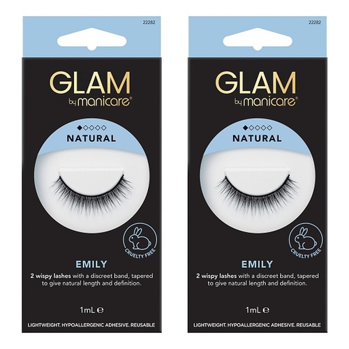 Glam by Manicare Emily Mink Effect Lashes Pack of 2