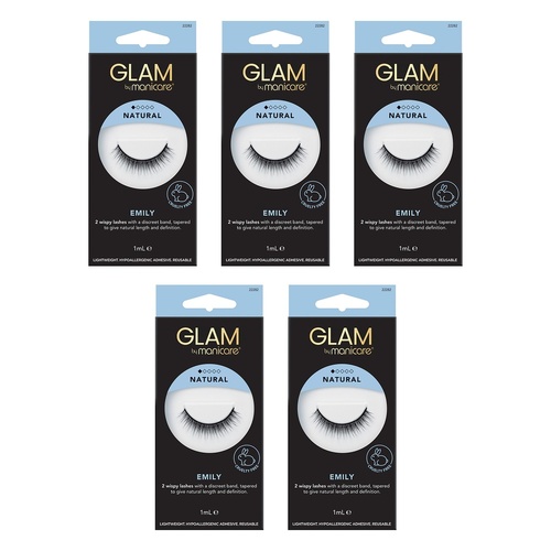 Glam by Manicare Emily Mink Effect Lashes Pack of 5