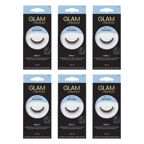 Glam by Manicare Emily Mink Effect Lashes Pack of 6