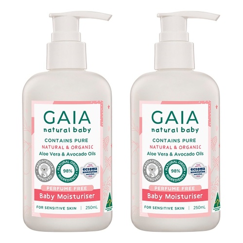 Gaia Natural Baby Moisturiser Perfume Free 250mL Pack of 2