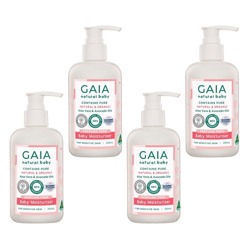 Gaia Natural Baby Moisturiser Perfume Free 250mL Pack of 4