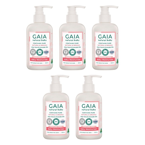Gaia Natural Baby Moisturiser Perfume Free 250mL Pack of 5