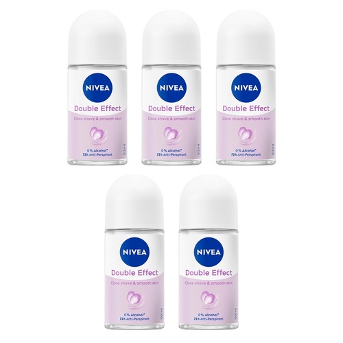 Nivea Double Effect Violet Senses Roll-On 50mL Pack of 5