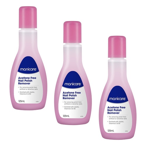 Manicare Acetone Free Nail Polish Remover 125mL x 3 Bundle of 3