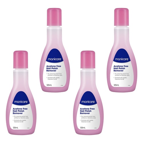 Manicare Acetone Free Nail Polish Remover 125mL x 3 Bundle of 4