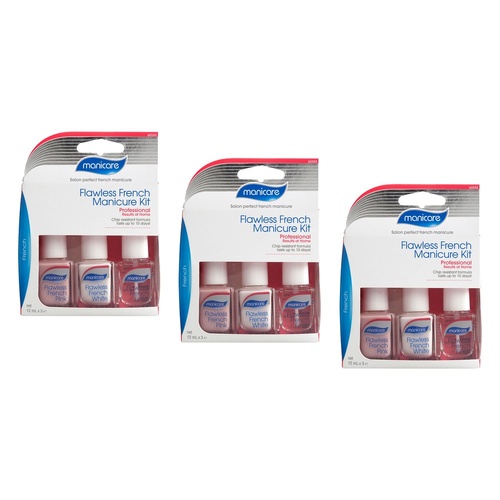 Manicare Flawless French Manicure Kit x 3 Bundle of 3