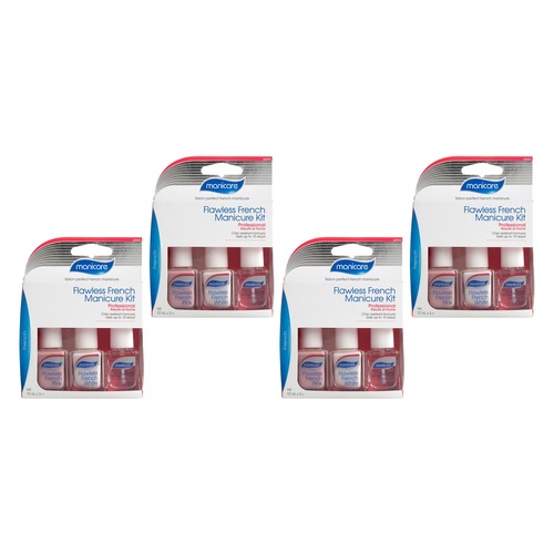 Manicare Flawless French Manicure Kit x 3 Bundle of 4