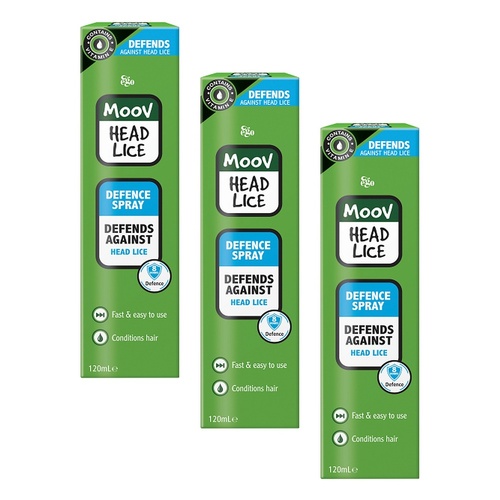 Ego Moov Head Lice Defence Spray 120mL Pack of 3