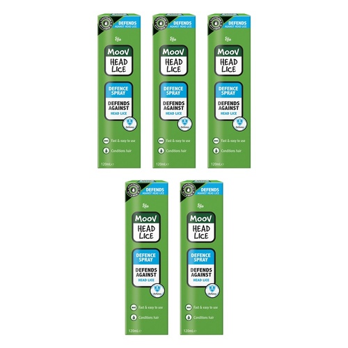 Ego Moov Head Lice Defence Spray 120mL Pack of 5