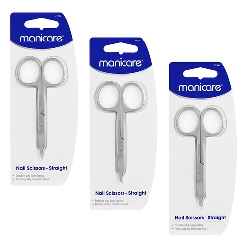 Manicare Nail Scissors, Straight x 3 Bundle of 3