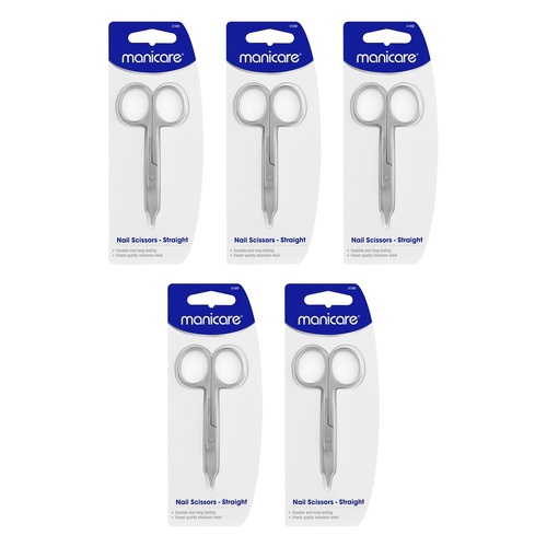 Manicare Nail Scissors, Straight x 3 Bundle of 5