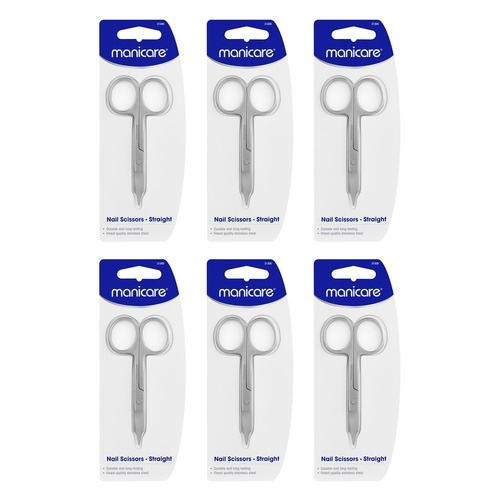 Manicare Nail Scissors, Straight x 3 Bundle of 6