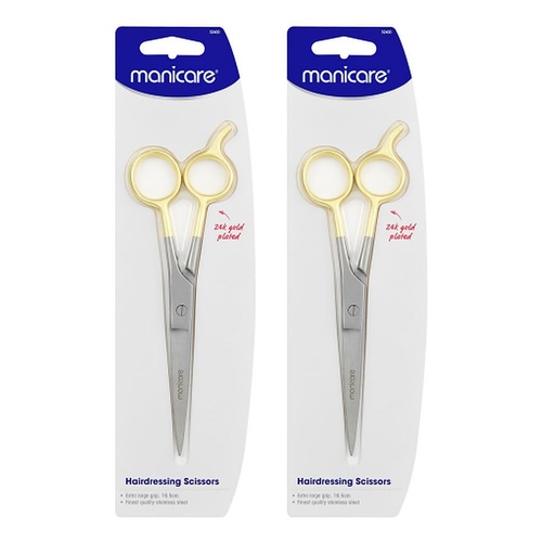 Manicare Hairdressing Scissors, 16cm Extra Large Grip x 3 Bundle of 2