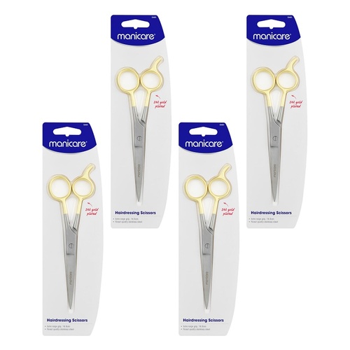 Manicare Hairdressing Scissors, 16cm Extra Large Grip x 3 Bundle of 4