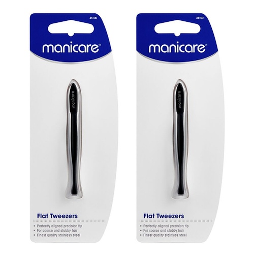 Manicare Flat Tweezers x 3 Bundle of 2