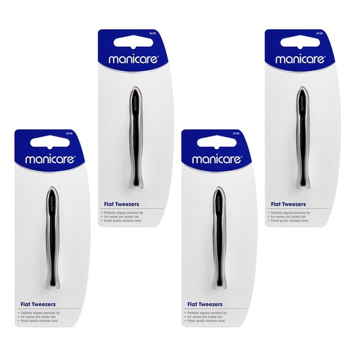 Manicare Flat Tweezers x 3 Bundle of 4