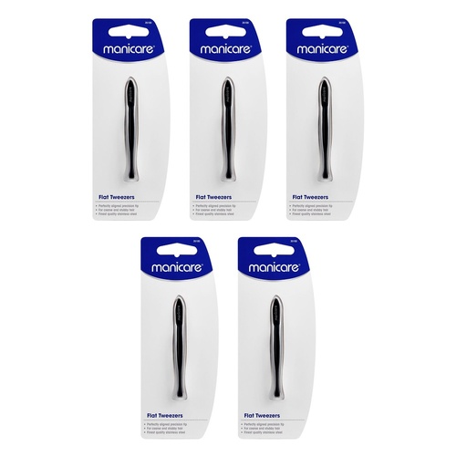 Manicare Flat Tweezers x 3 Bundle of 5