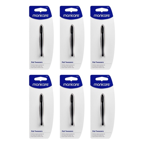 Manicare Flat Tweezers x 3 Bundle of 6