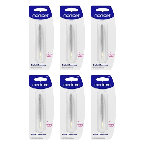 Manicare Tweezer Triple X Gold Tip x 3 Bundle of 6